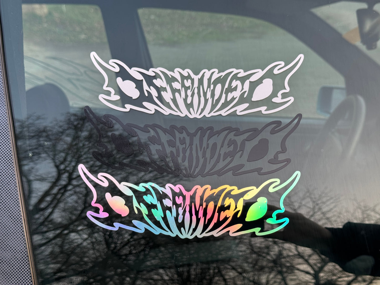 "offended" metal style sticker