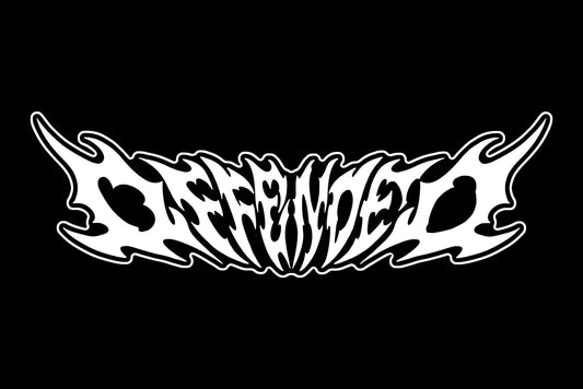 "offended" metal style banner